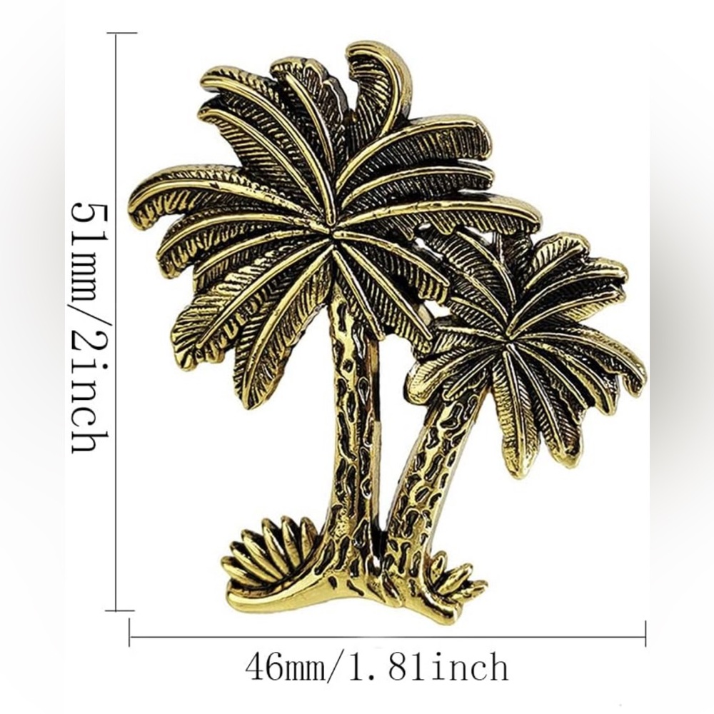 NWT Gold Tone Palm Tree Drawer Knobs (2 knobs)